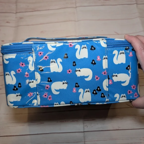 EUC Kate Spade Daycation Blue Cat Posy Large Collin Cosmetic Case - Picture 11 of 12